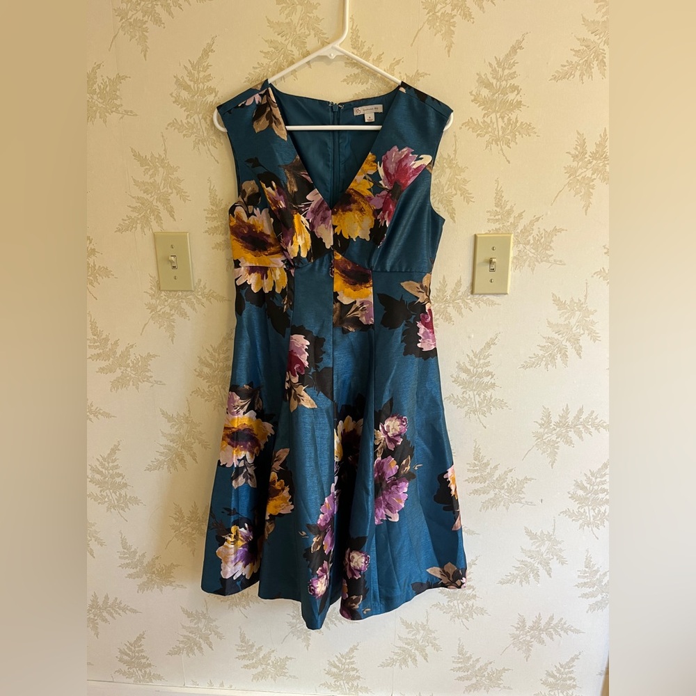Teal Floral Dress